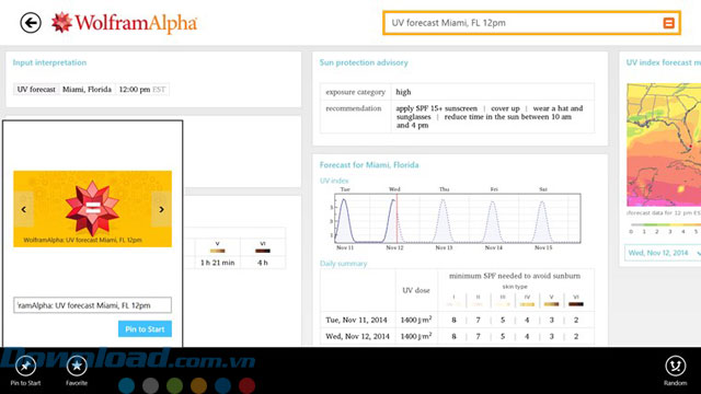 Giao diện ứng dụng bách khoa toàn thư WolframAlpha