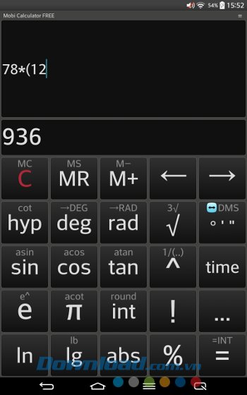 Mobi Calculator FREE hỗ trợ nhiều phép toán Mobi Calculator FREE hỗ trợ nhiều phép toán