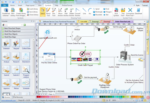 Giao diện của Edraw Flowchart