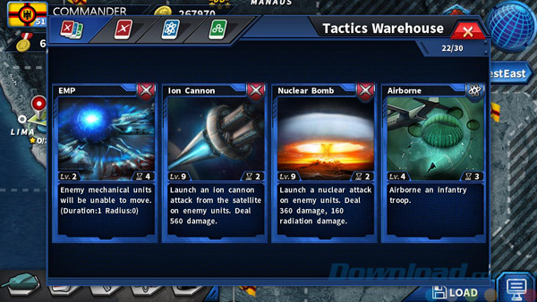Một số thẻ bài trong game Glory of Generals 2