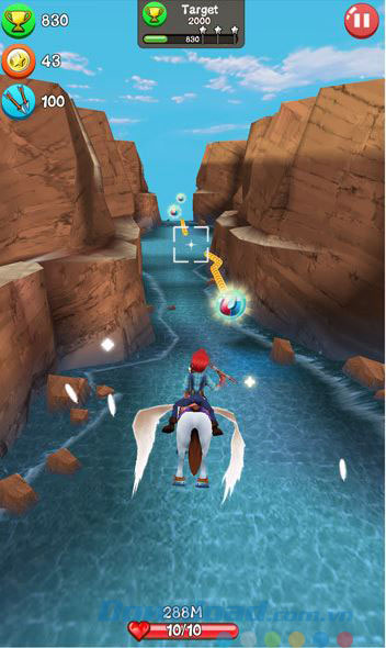 Giao diện game Unicorn Rush cho Windows Phone