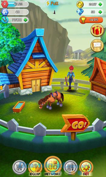 Menu chính dạng chuồng ngựa trong game