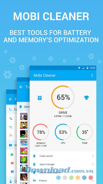 Tăng tốc pin với Mobi Cleaner