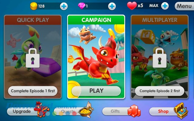 Các chế độ chơi trong game Dragon Land