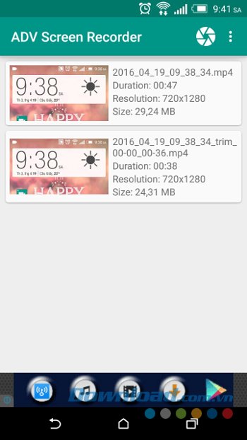 Thư viện video của ADV Screen Recorder Thư viện video của ADV Screen Recorder