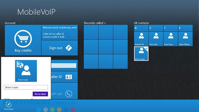 Tính năng Pin vào Start Screen