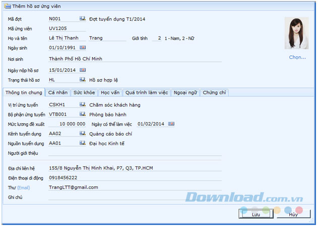 Hồ sơ ứng viên