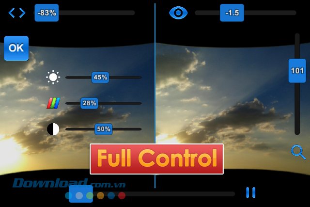 VaR's VR Video Player hỗ trợ điều khiển đầy đủ
