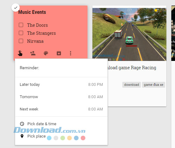 Thêm nhắc nhở cho ghi chú
