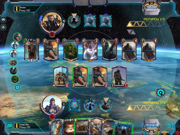 Giao diện của game Star Crusade CCG