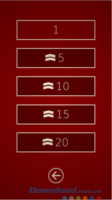 5 khu vực tương đương 5 mức level