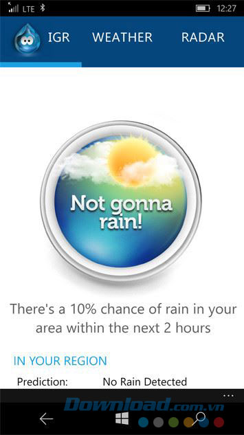 Kết quả cho biết trời có sắp mưa không