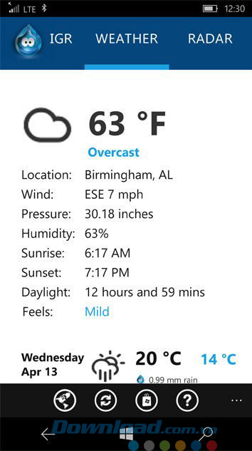 Các thông tin thời tiết cơ bản Các thông tin thời tiết cơ bản