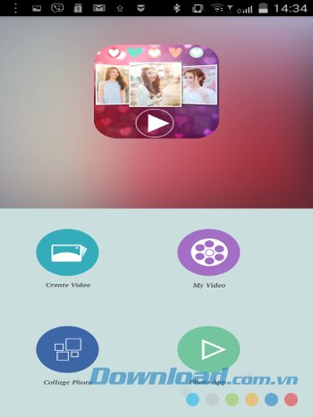 Love Video Maker với giao diện chính 