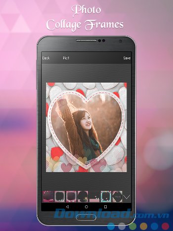 Love Video Maker với giao diện ảnh khung hình tình yêu 