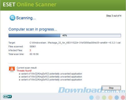 ESET Online Scanner quét virus