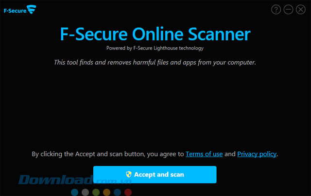 Giao diện phần mềm F-Secure Online Scanner
