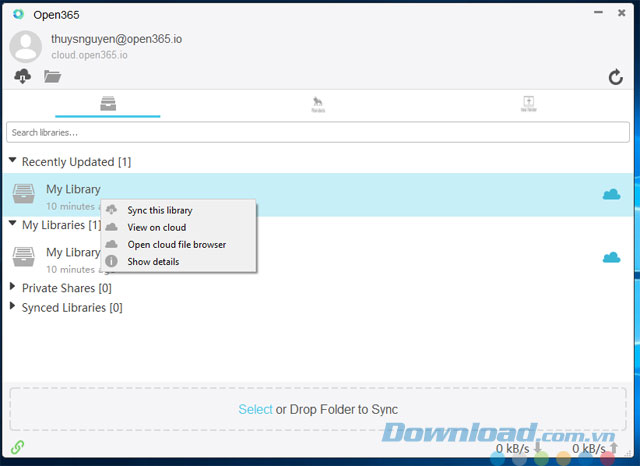 Giao diện ứng dụng Open365 Giao diện ứng dụng Open365