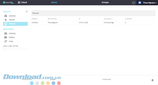 Danh mục thiết bị được kết nối Danh mục thiết bị được kết nối