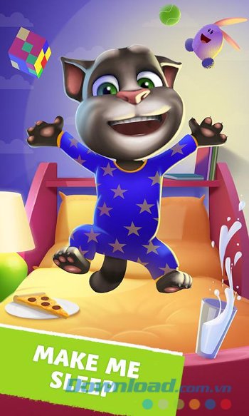 Cho mèo Tom ngủ trong game My Talking Tom