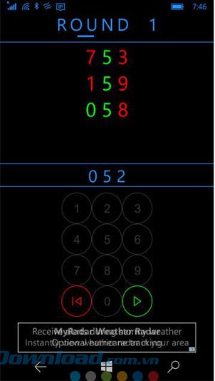 Các màu sắc cho biết độ chính xác