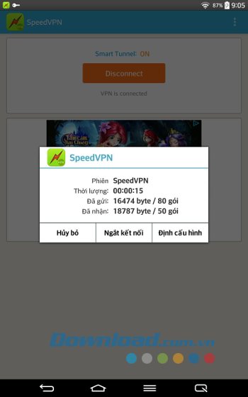 Thông tin kết nối của SpeedVPN