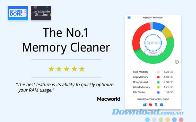 Quản lý bộ nhớ máy Mac Memory Monitor