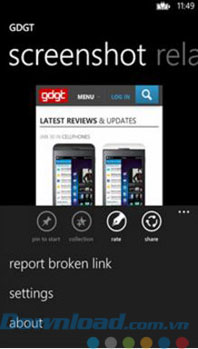 Hình ảnh screenshot về ứng dụng web