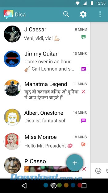 Giao diện chat của Disa 
