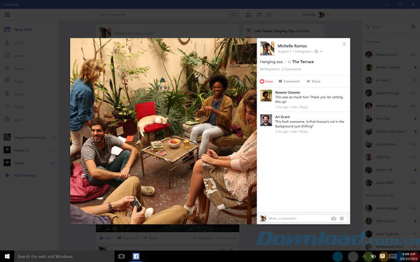 Xem ảnh trên Facebook cho Windows 10