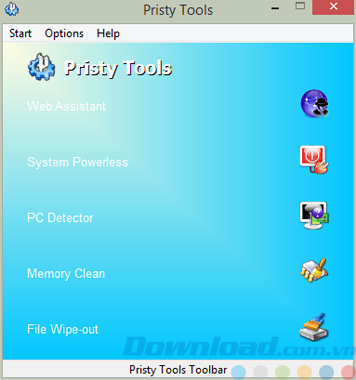 Giao diện của Pristy Tools