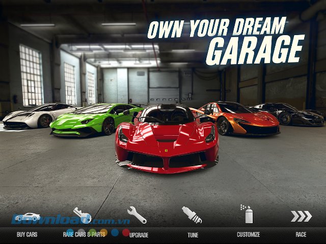 Khu vực "độ" xe hoành tráng của CSR Racing 2