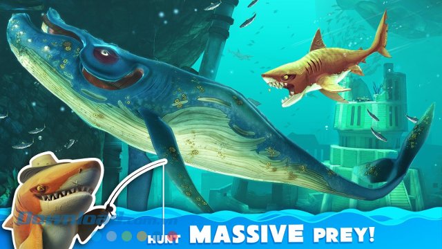 Săn mồi trong game Hungry Shark World