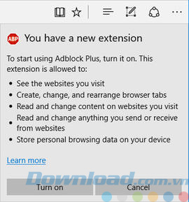 Bật Adblock Plus cho Edge