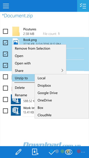Nén và giải nén với nhiều file