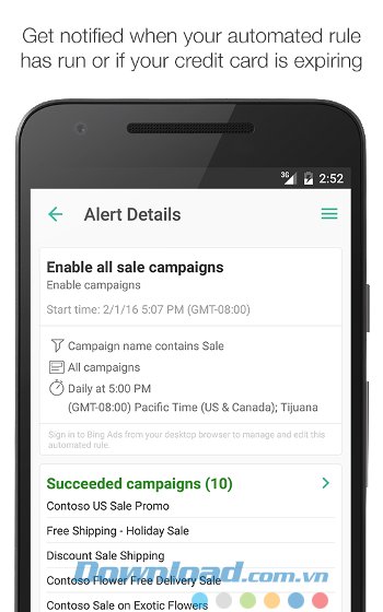 Nhận thông báo từ Bing Ads