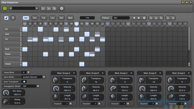 Step Sequencer trong MuLab