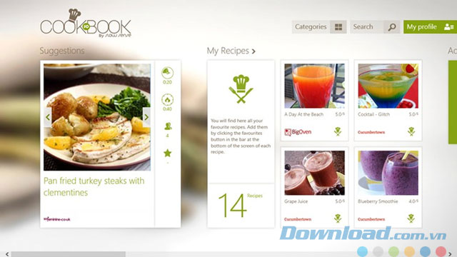 Giao diện ứng dụng SO COOKBOOK 