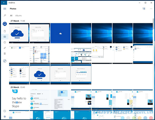 Giao diện của OneDrive Universal cho Windows 10