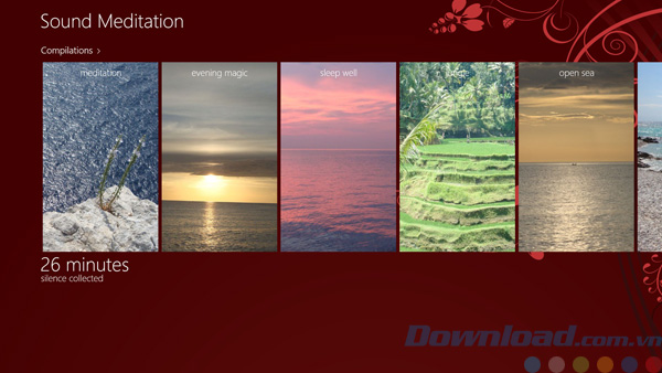 Giao diện của Sound Meditation