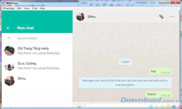 Giao diện của WhatsApp