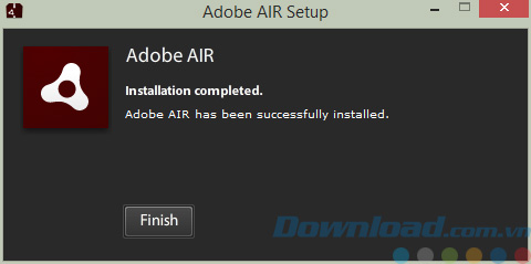 Cài đặt thành công Adobe AIR