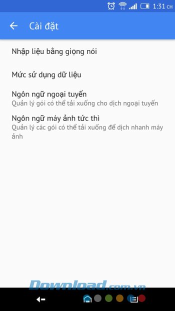 Tải về ngôn ngữ ngoại tuyến với Googe Translate
