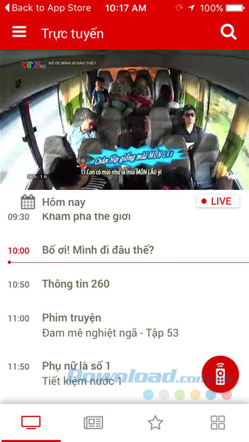 Giao diện chính của VTVGo Euro 2016