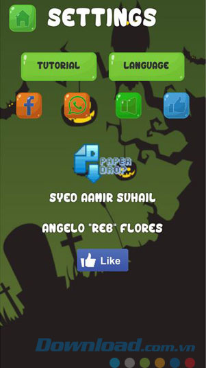 Các lựa chọn cài đặt game