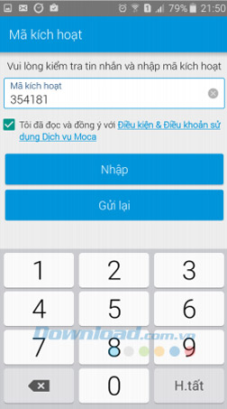 Nhập mã kích hoạt