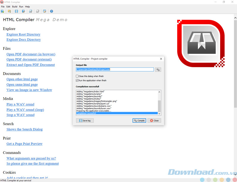 Giao diện của HTML Compiler