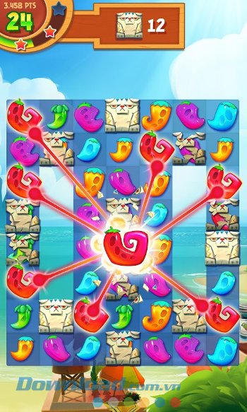 Nối ớt để tạo hiệu ứng trong game Pepper Panic Saga 