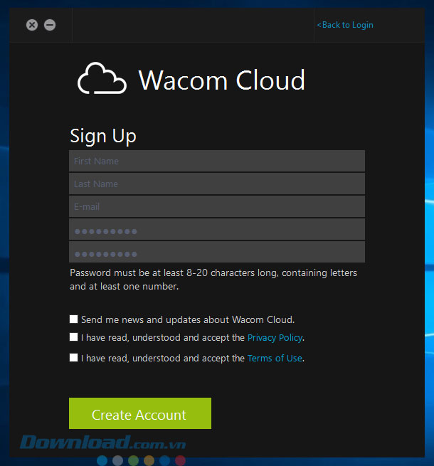 Đăng kí tài khoản Wacom 