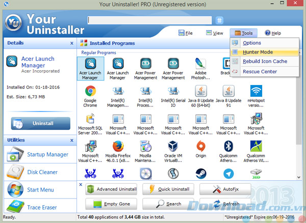 Hunter Mode của Your Uninstaller